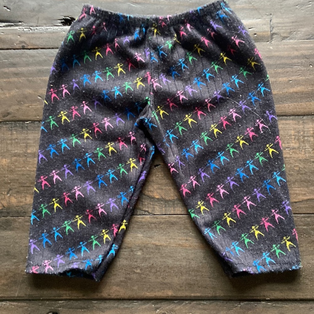 American Girl Pleasant Company PJs of Today Pajama Pants Black Rainbow HTF